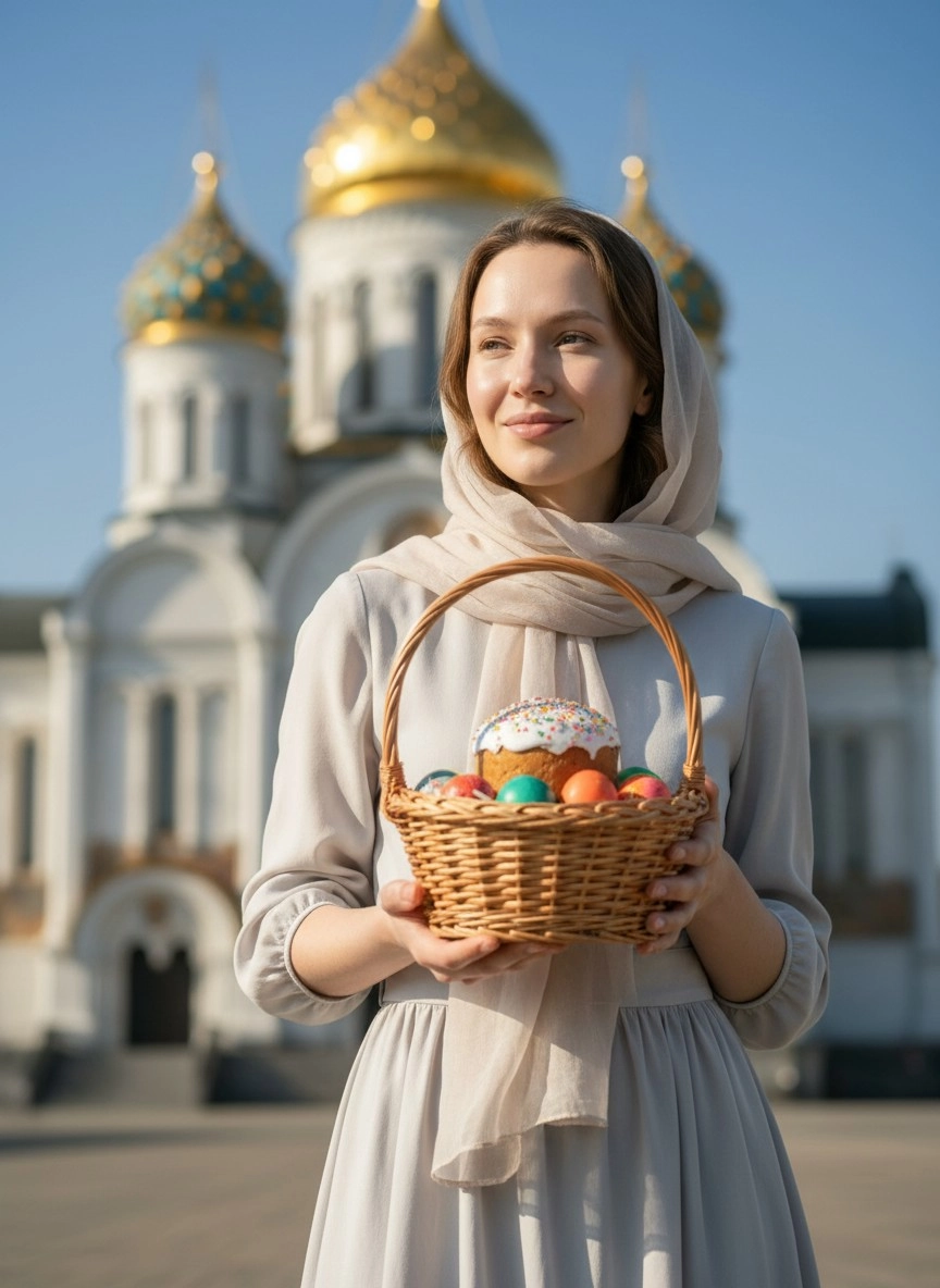 Пасхальное фото через нейросеть в светлых тонах